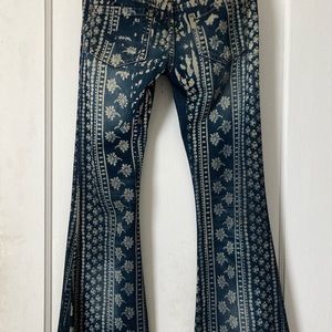 Free People Printed Flare Ankle Length Size 25